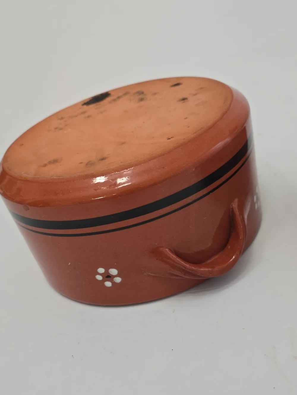 Portuguese Terracotta Clay Casserole Dish Handpainted Panela De Barro
